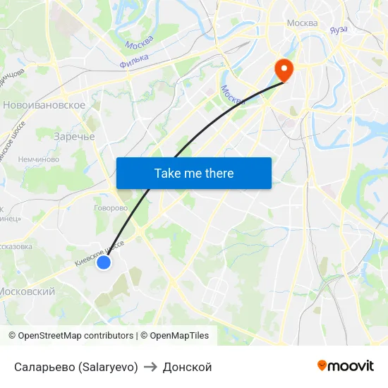 Саларьево (Salaryevo) to Донской map