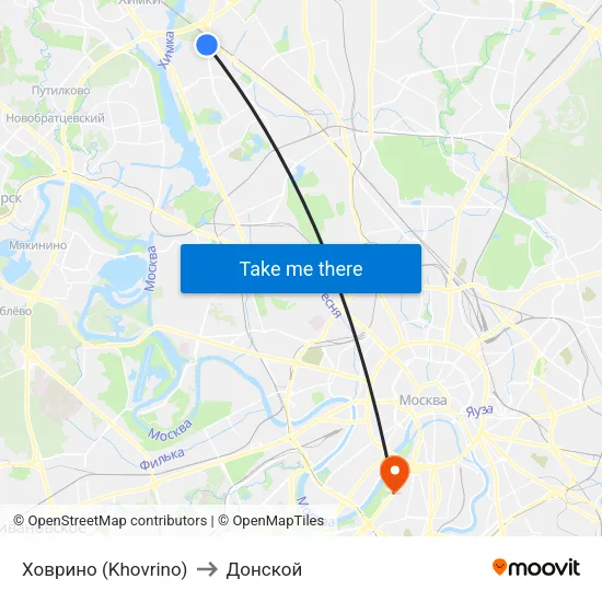 Ховрино (Khovrino) to Донской map