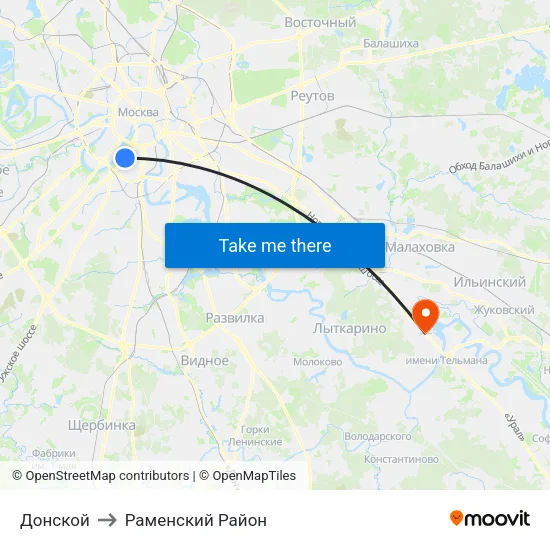 Донской to Раменский Район map