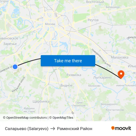 Саларьево (Salaryevo) to Раменский Район map