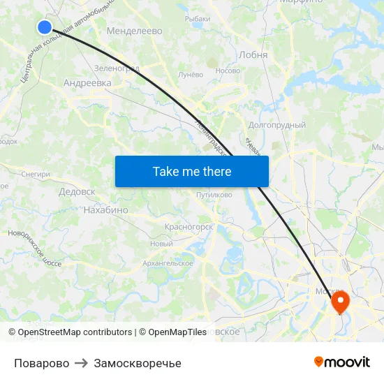 Поварово to Замоскворечье map