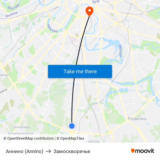 Аннино (Annino) to Замоскворечье map