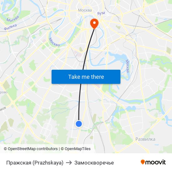 Пражская (Prazhskaya) to Замоскворечье map