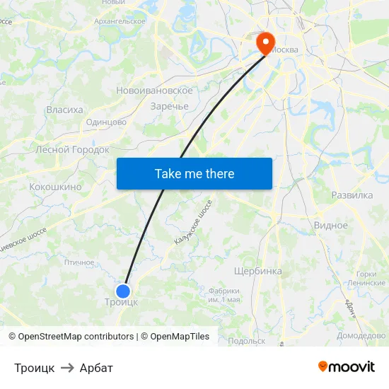 Троицк to Арбат map