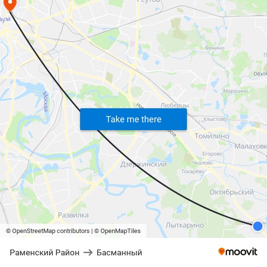 Раменский Район to Басманный map