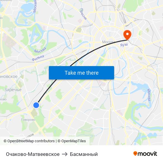 Очаково-Матвеевское to Басманный map