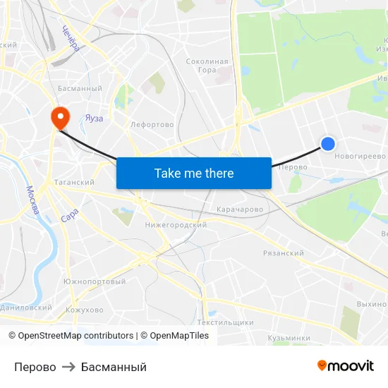 Перово to Басманный map