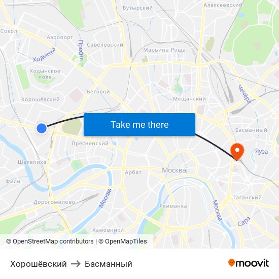 Хорошёвский to Басманный map