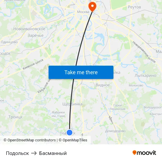 Подольск to Басманный map