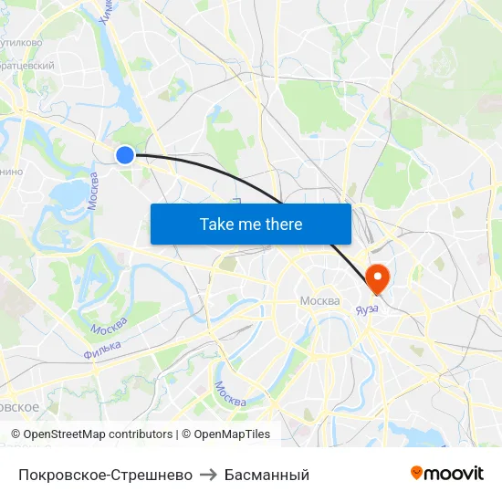 Покровское-Стрешнево to Басманный map