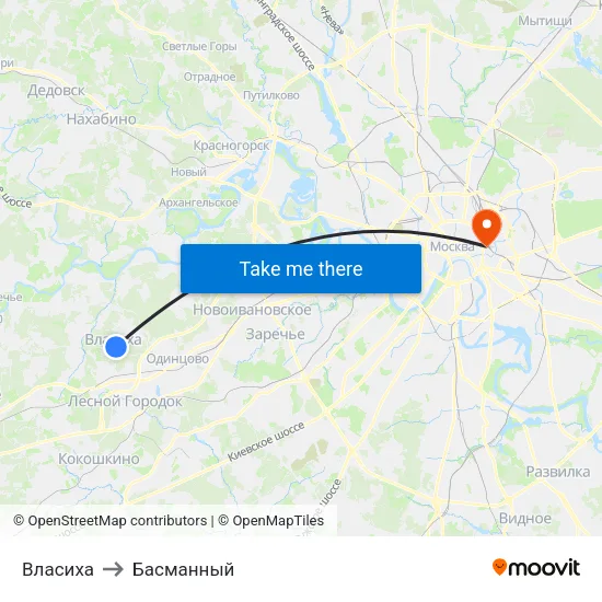 Власиха to Басманный map