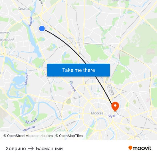 Ховрино to Басманный map