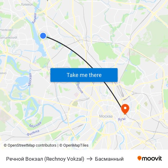 Речной Вокзал (Rechnoy Vokzal) to Басманный map
