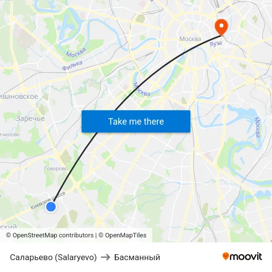 Саларьево (Salaryevo) to Басманный map