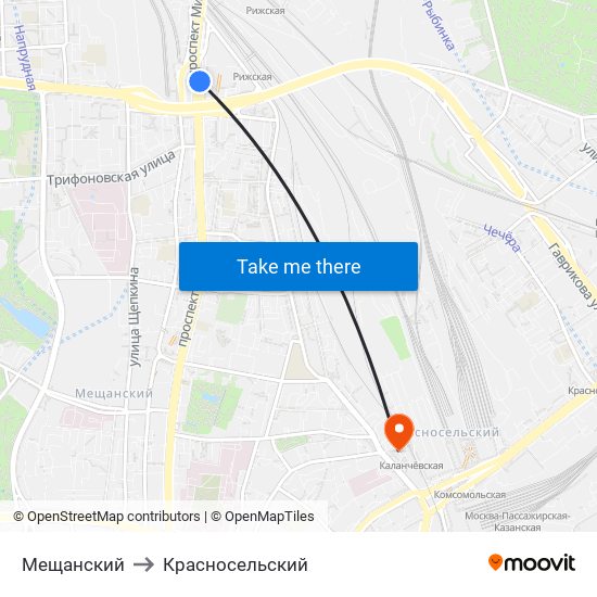 Мещанский to Красносельский map