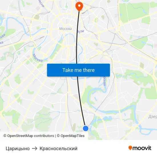 Царицыно to Красносельский map
