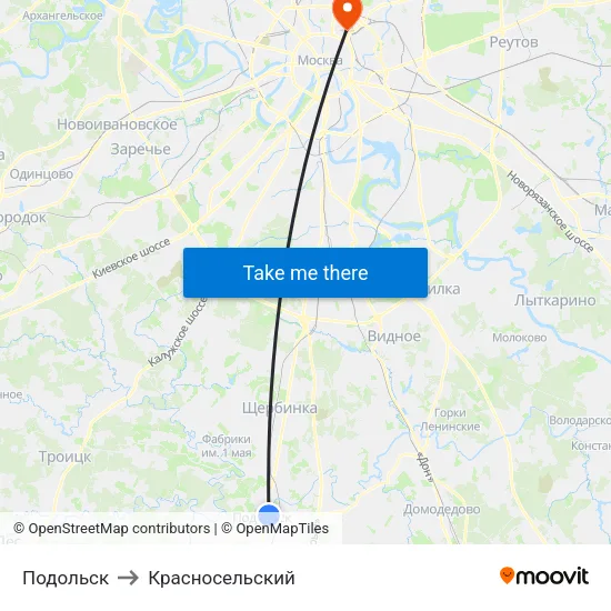 Подольск to Красносельский map