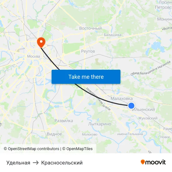 Удельная to Красносельский map