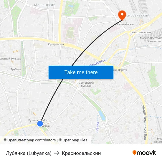 Лубянка (Lubyanka) to Красносельский map