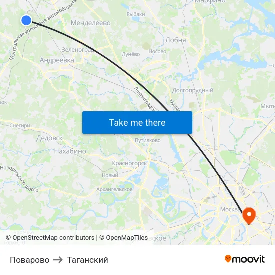 Поварово to Таганский map