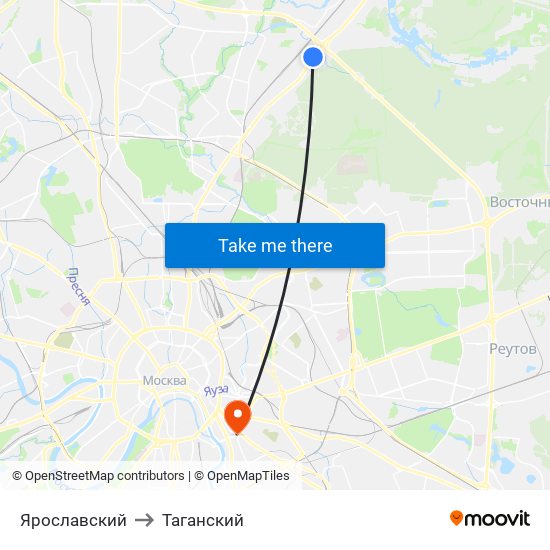 Ярославский to Таганский map
