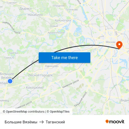 Большие Вязёмы to Таганский map