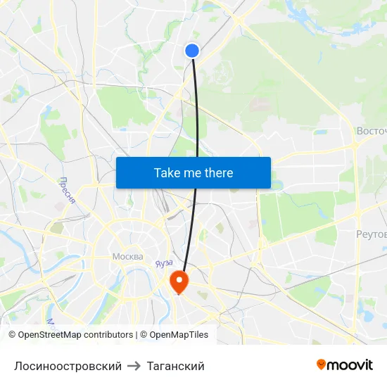 Лосиноостровский to Таганский map