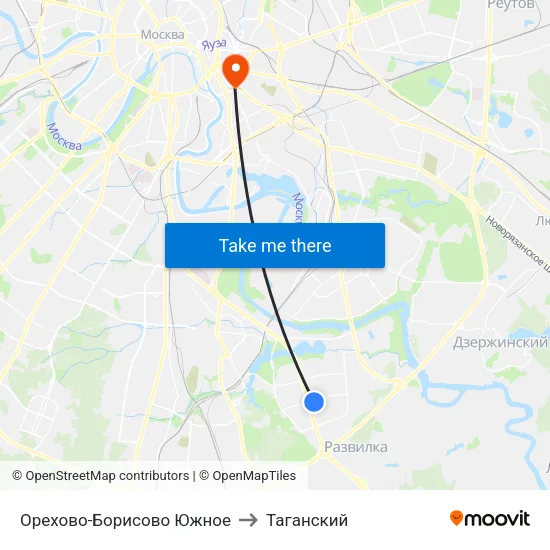 Орехово-Борисово Южное to Таганский map