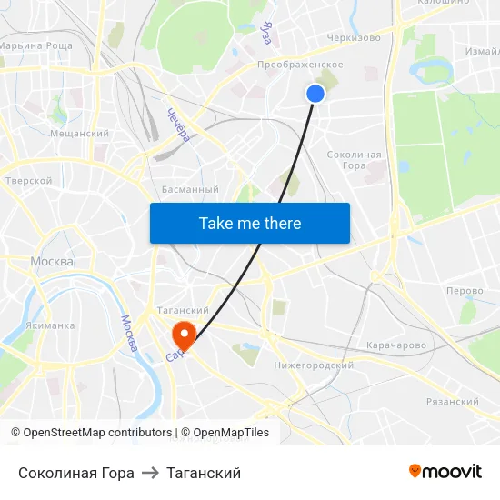 Соколиная Гора to Таганский map
