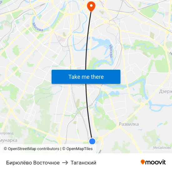 Бирюлёво Восточное to Таганский map