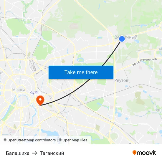 Балашиха to Таганский map