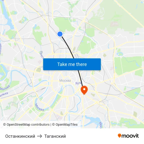 Останкинский to Таганский map