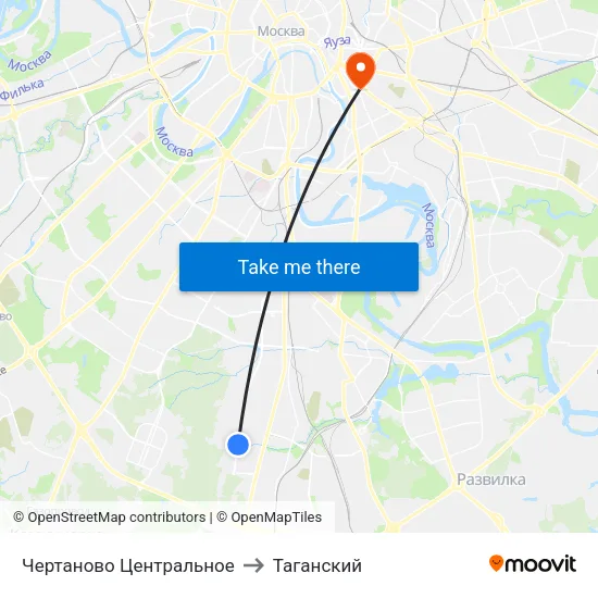 Чертаново Центральное to Таганский map