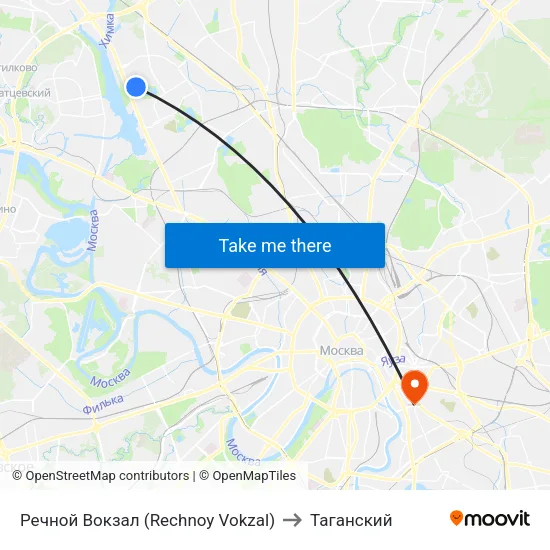 Речной Вокзал (Rechnoy Vokzal) to Таганский map