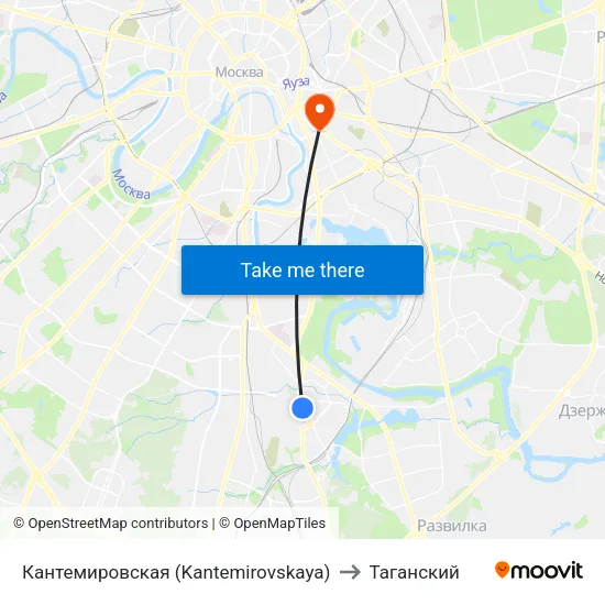 Кантемировская (Kantemirovskaya) to Таганский map