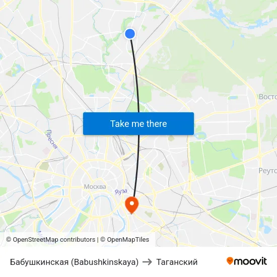 Бабушкинская (Babushkinskaya) to Таганский map