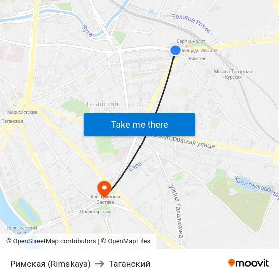 Римская (Rimskaya) to Таганский map