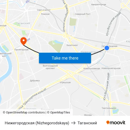 Нижегородская (Nizhegorodskaya) to Таганский map