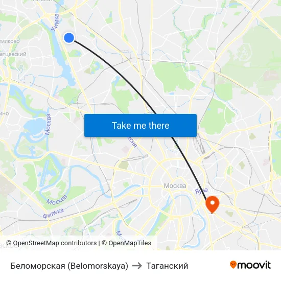Беломорская (Belomorskaya) to Таганский map