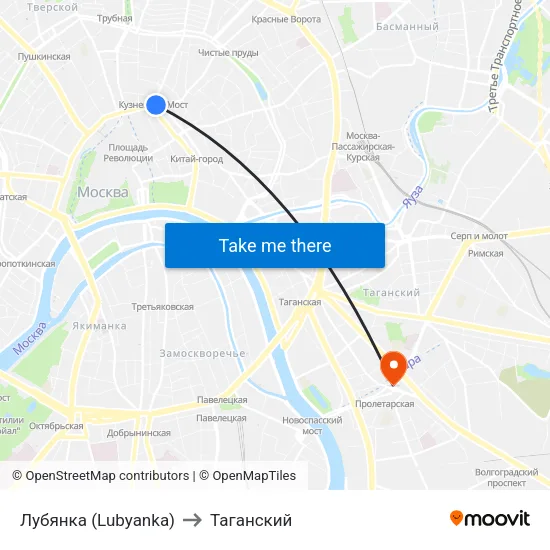 Лубянка (Lubyanka) to Таганский map
