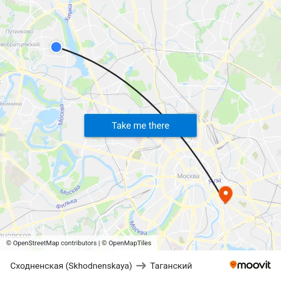 Сходненская (Skhodnenskaya) to Таганский map