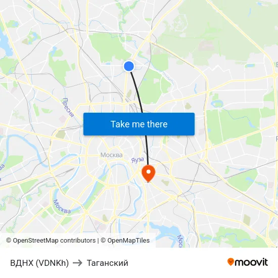 ВДНХ (VDNKh) to Таганский map
