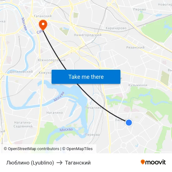 Люблино (Lyublino) to Таганский map