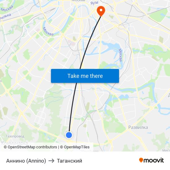 Аннино (Annino) to Таганский map