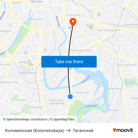 Коломенская (Kolomenskaya) to Таганский map
