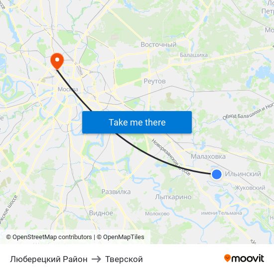 Люберецкий Район to Тверской map