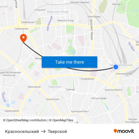 Красносельский to Тверской map