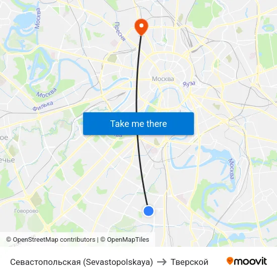 Севастопольская (Sevastopolskaya) to Тверской map