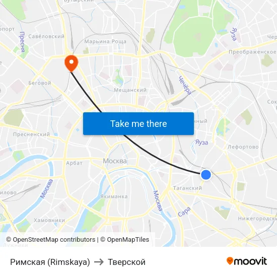 Римская (Rimskaya) to Тверской map