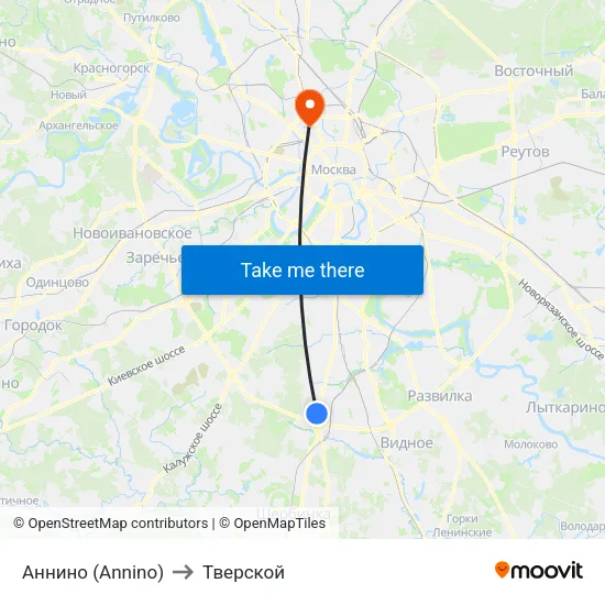 Аннино (Annino) to Тверской map